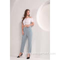 Women's Blue and White Stripe Pants